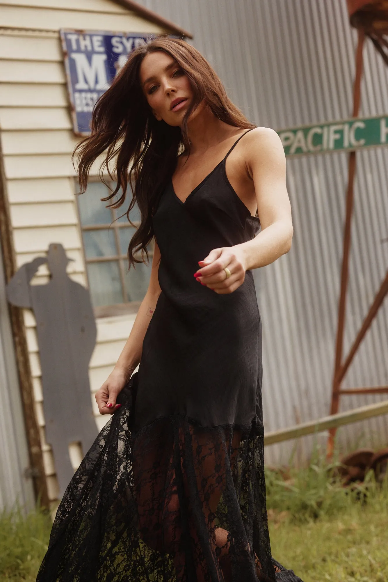 The Lace Maxi Dress, Black