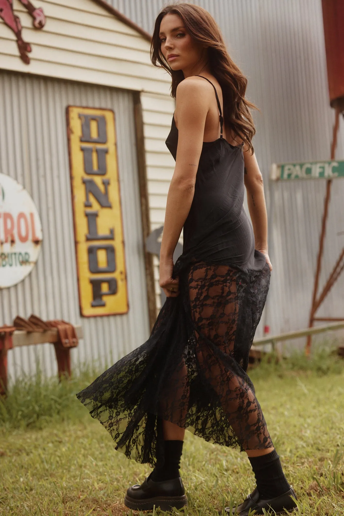 The Lace Maxi Dress, Black