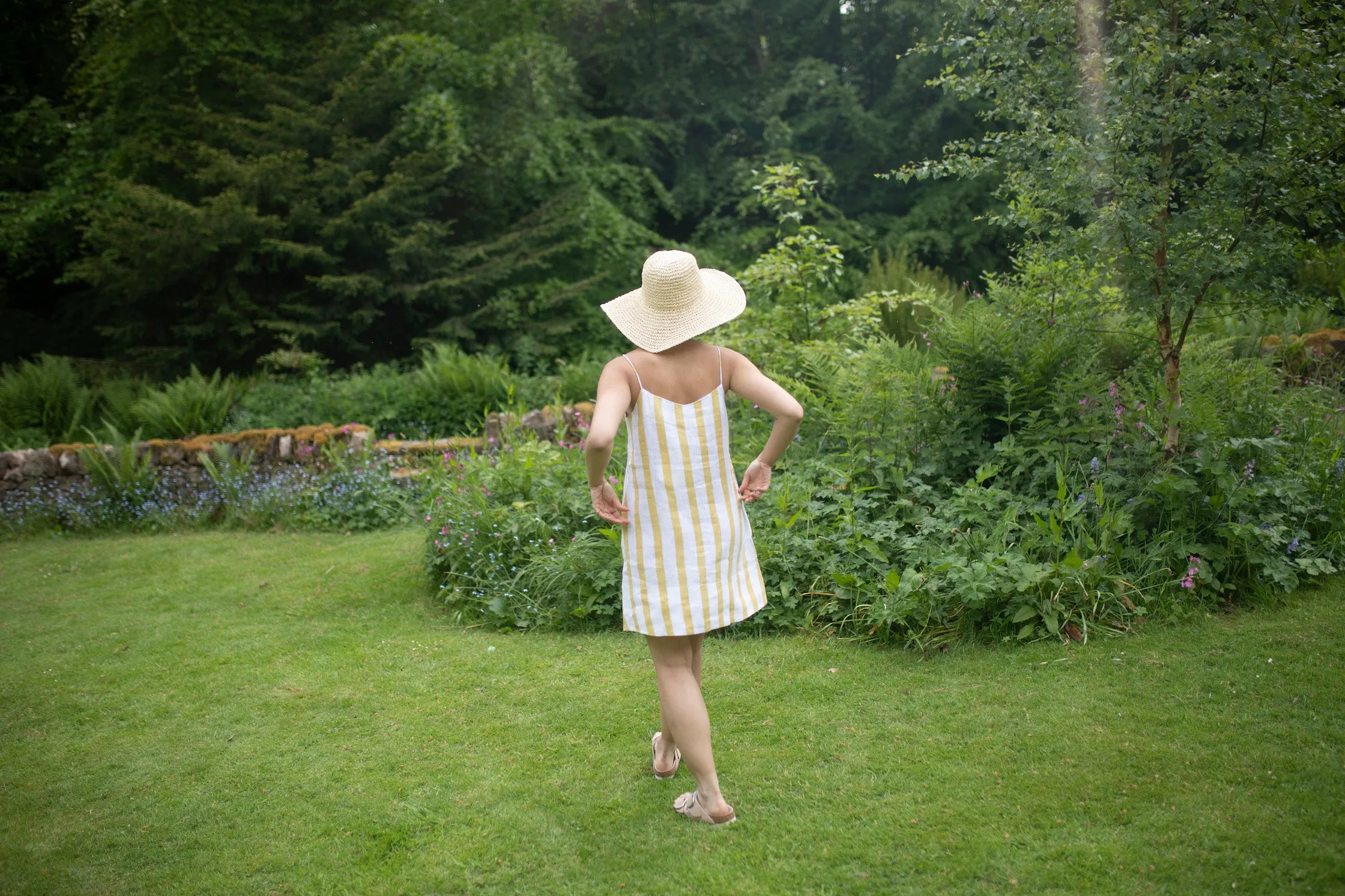 The Terra Tribe Yellow Stripes California Slip Dress