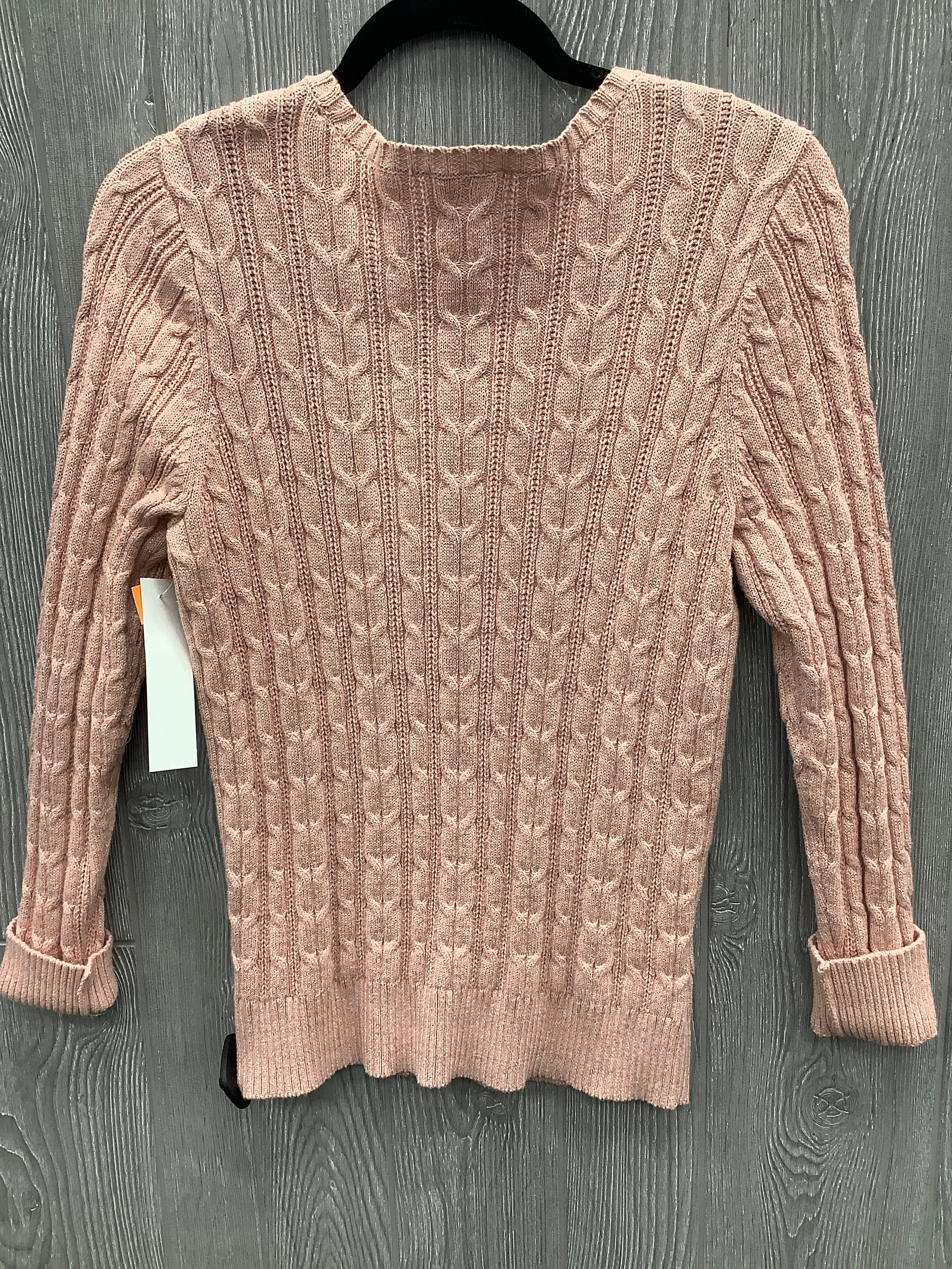 Top Long Sleeve By St Johns Bay In Pink, Size: Lp