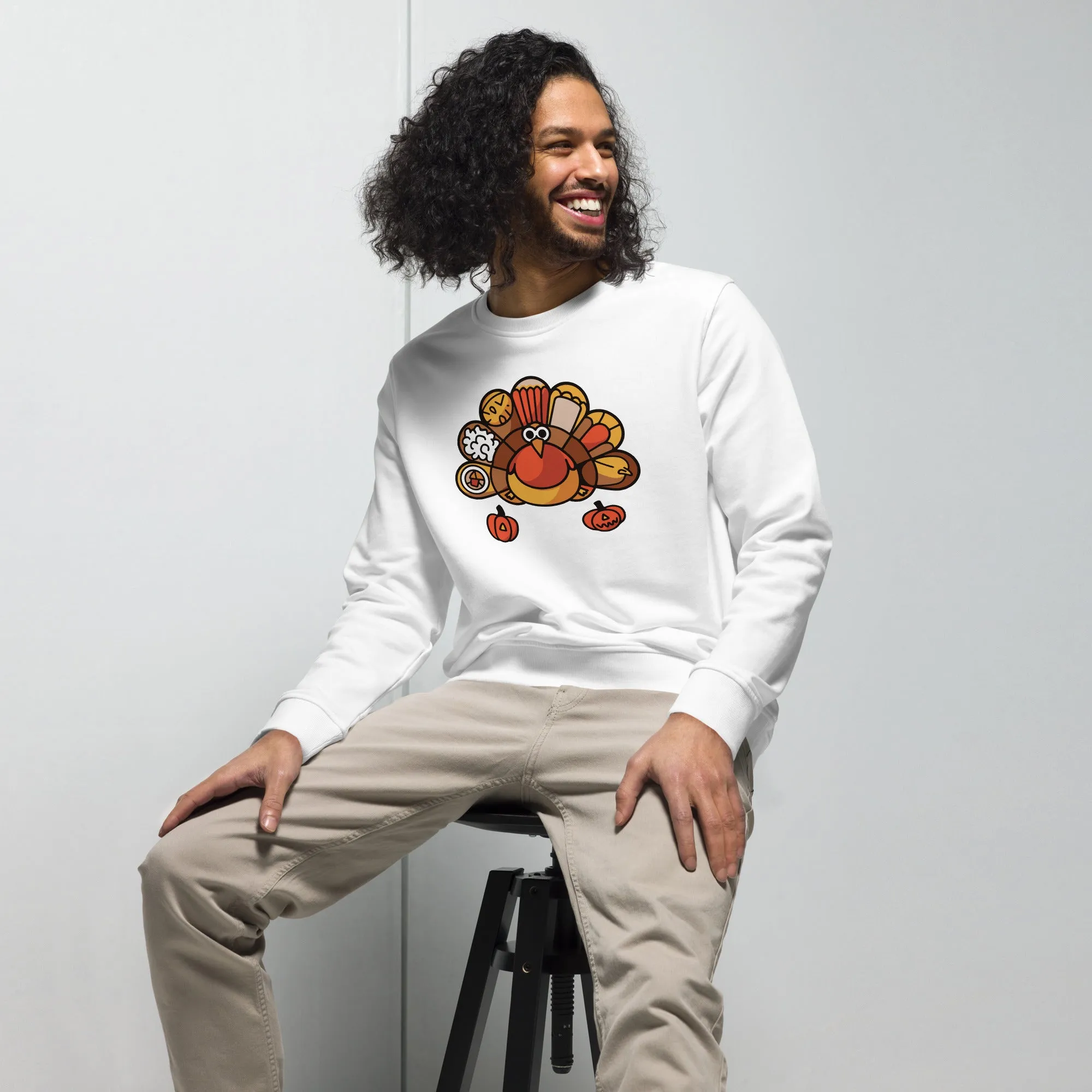 Turkey Feast Graphic Men Organic sweatshirt