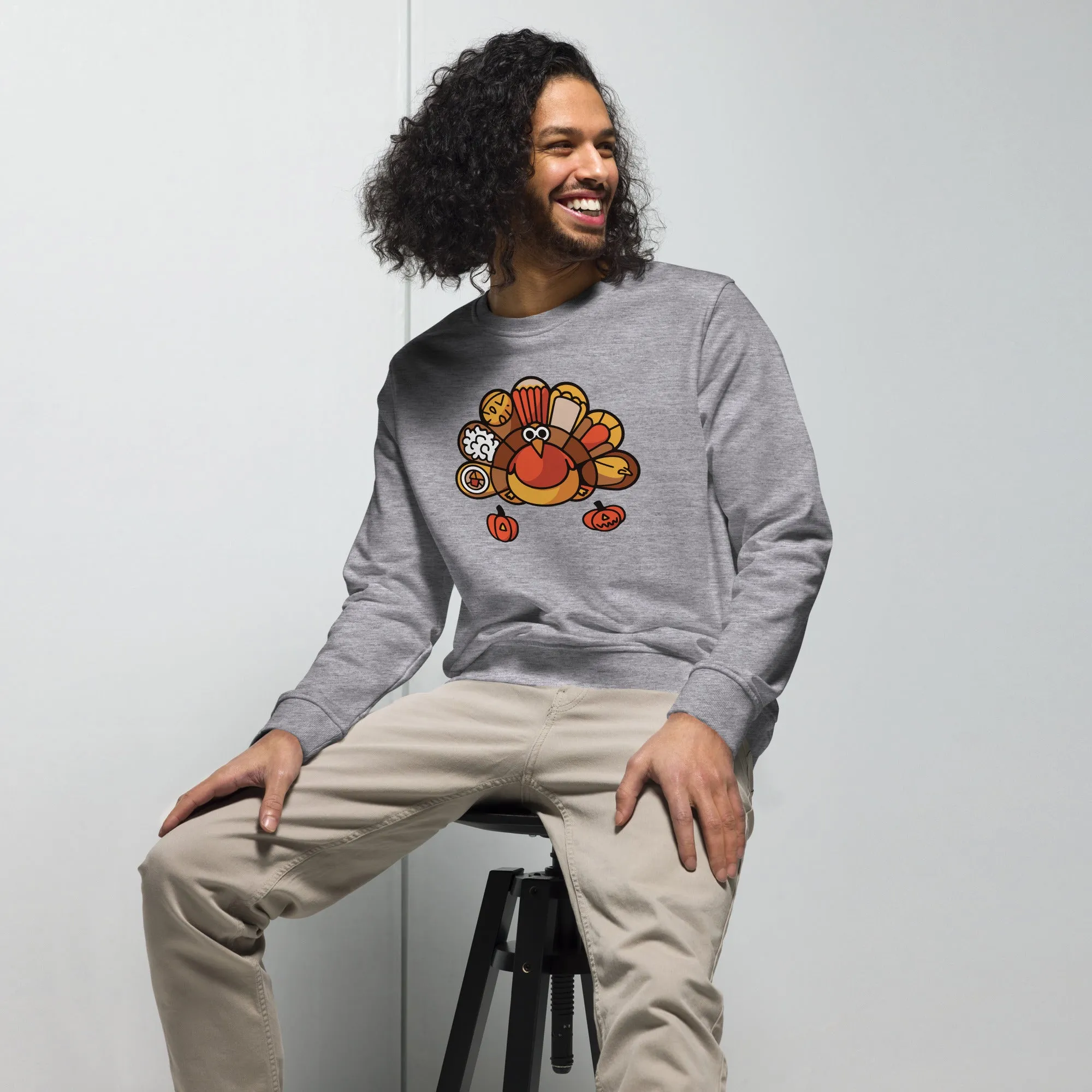 Turkey Feast Graphic Men Organic sweatshirt