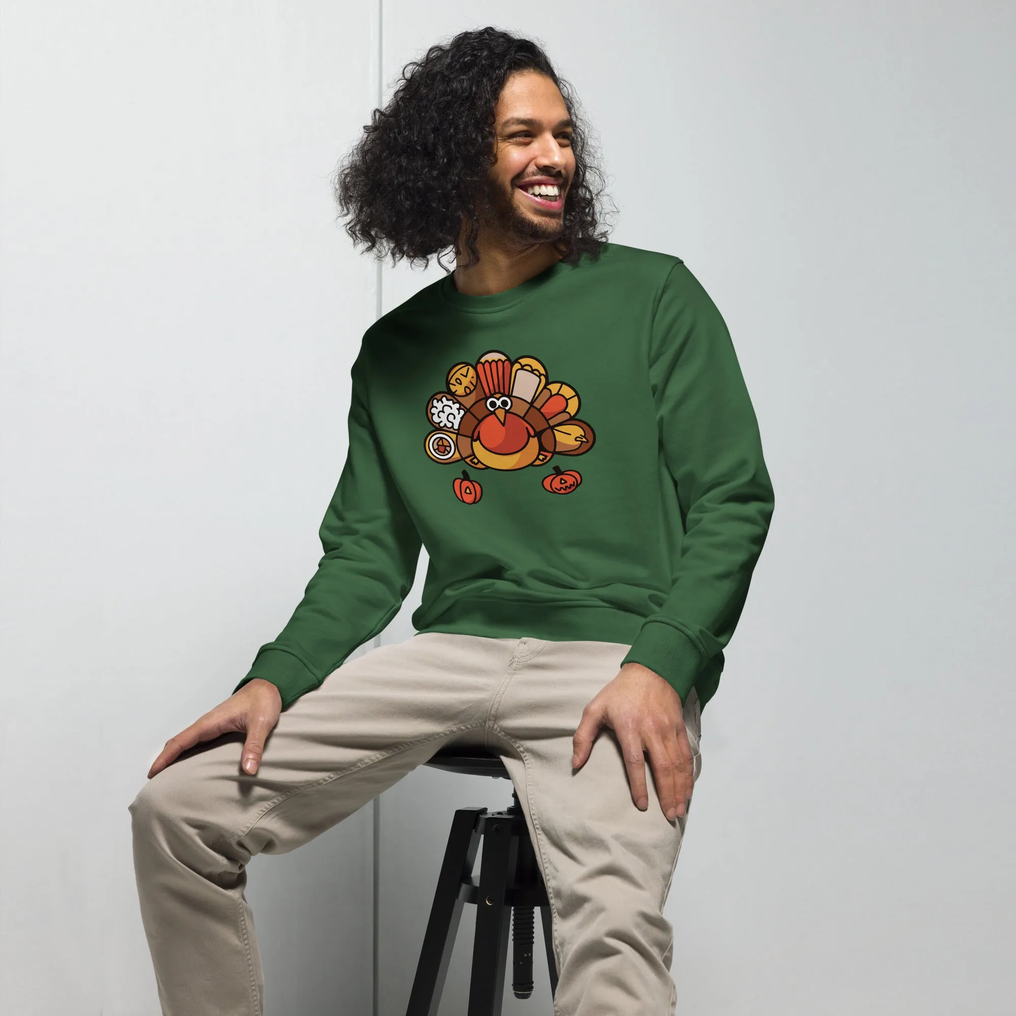 Turkey Feast Graphic Men Organic sweatshirt