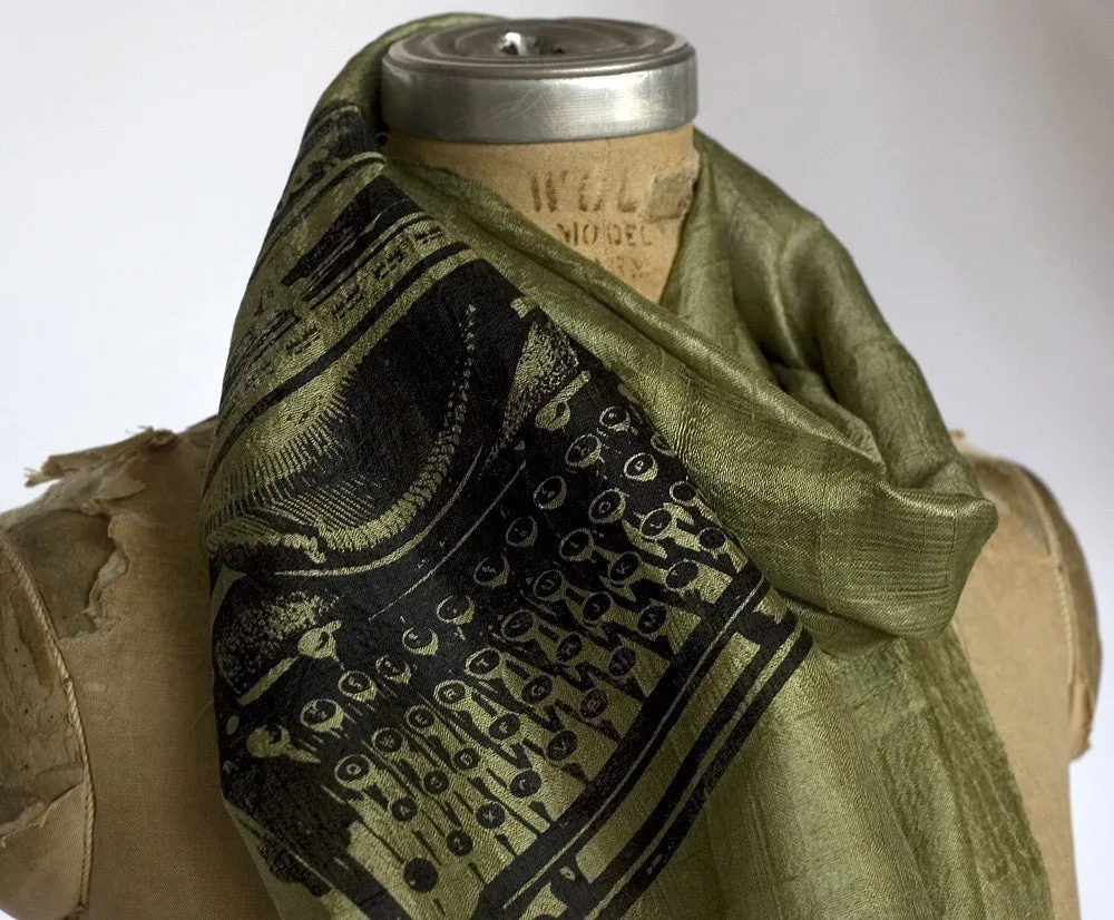 Typewriter Silk Scarf. Underwood Manual.