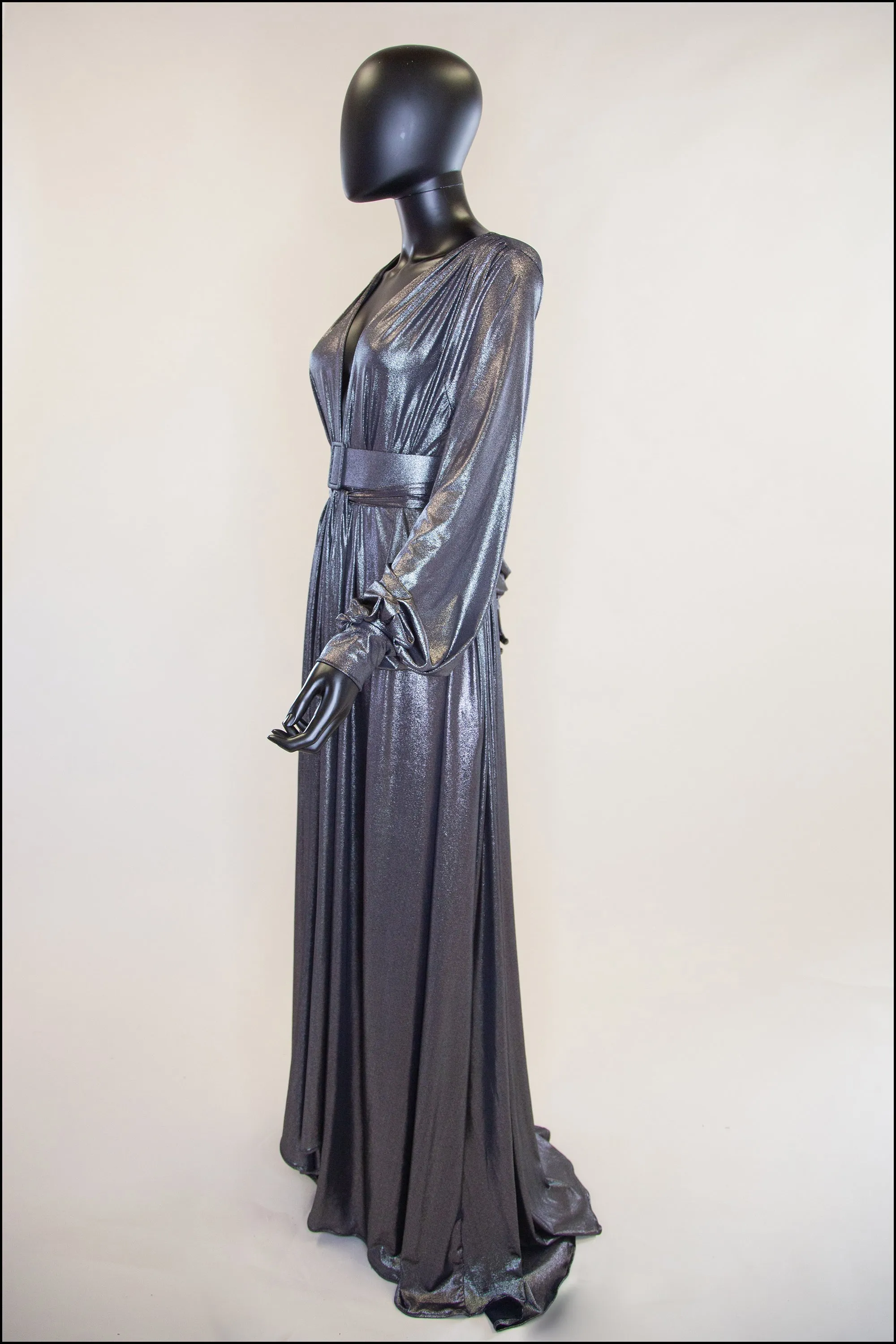 Vamp - Metallic Silver Maxi Dress