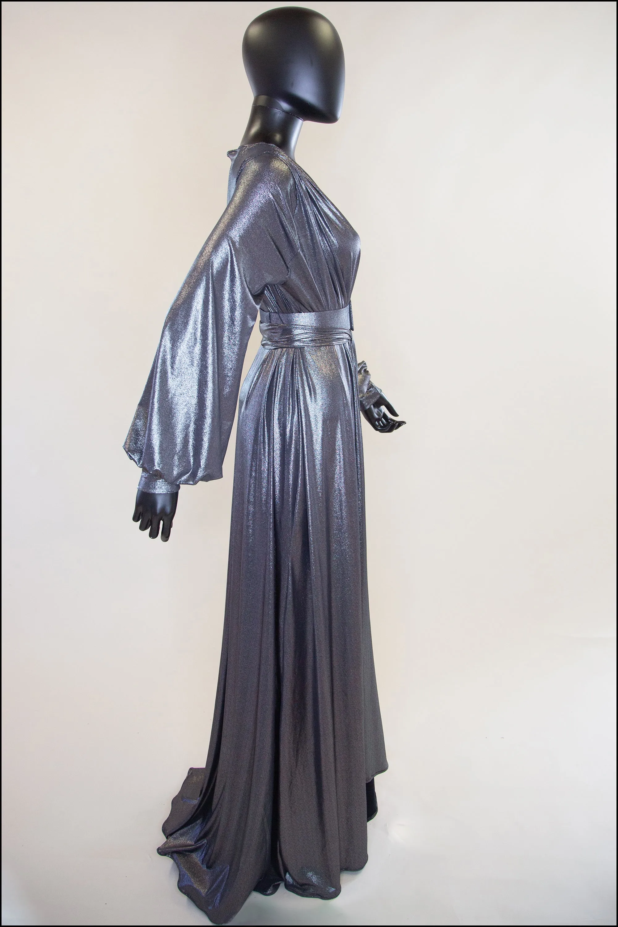 Vamp - Metallic Silver Maxi Dress