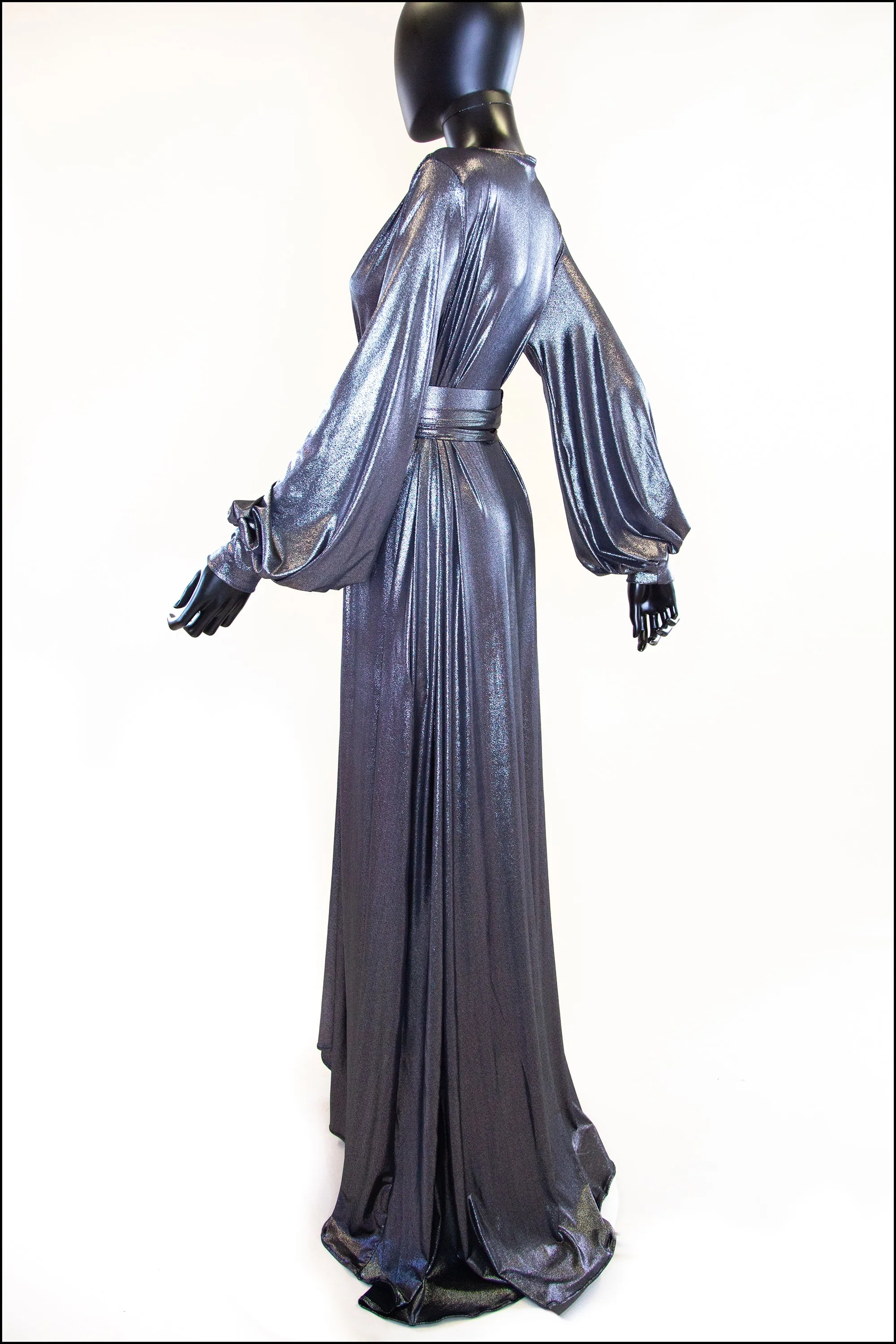 Vamp - Metallic Silver Maxi Dress