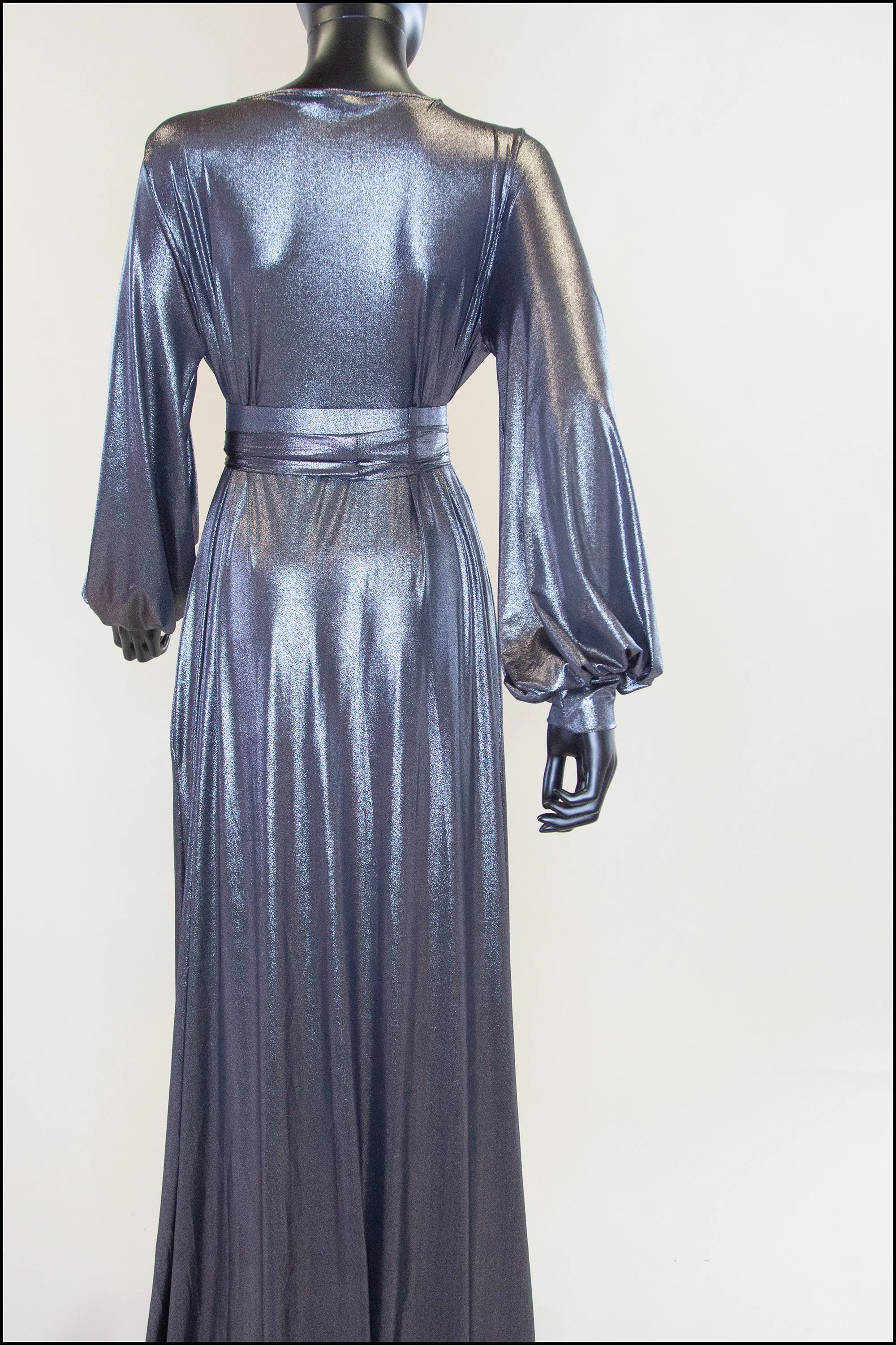 Vamp - Metallic Silver Maxi Dress