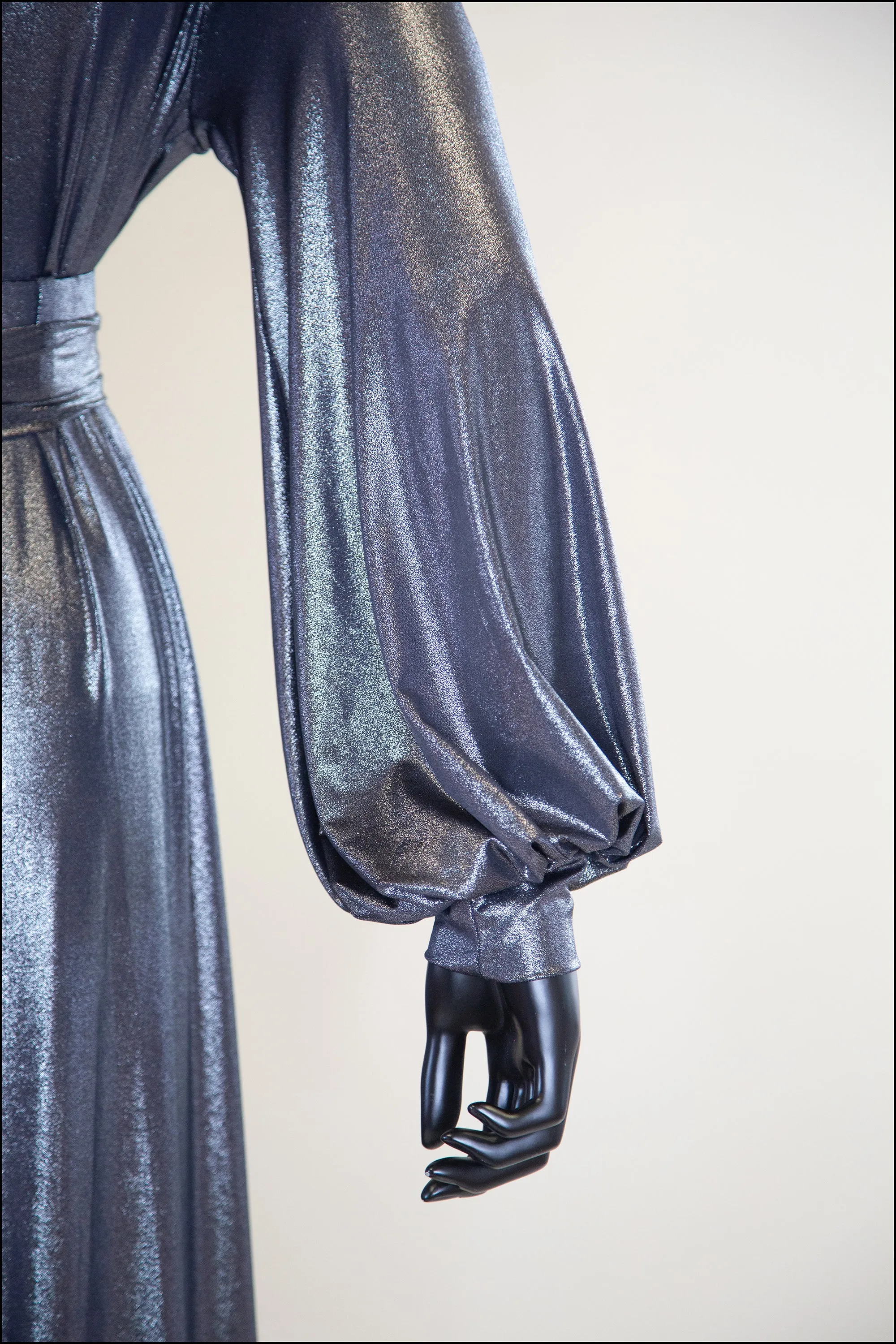 Vamp - Metallic Silver Maxi Dress