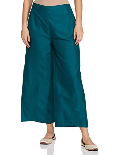 W for Woman Women's Regular Fit Cotton Pants (19FEW60234-211528_Blue_14_Blue_X-Large)