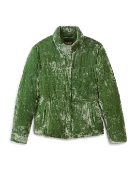 Washed Velvet Down Jacket (Jade)