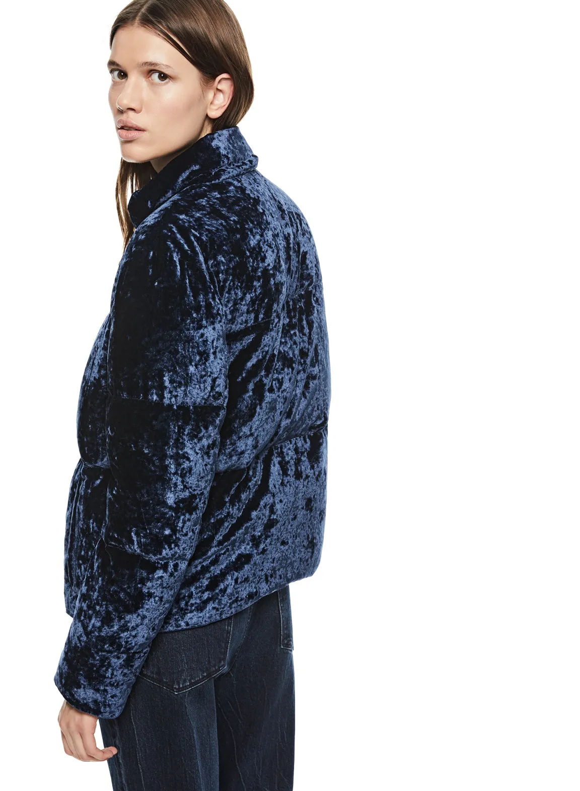 Washed Velvet Down Jacket (Midnight)