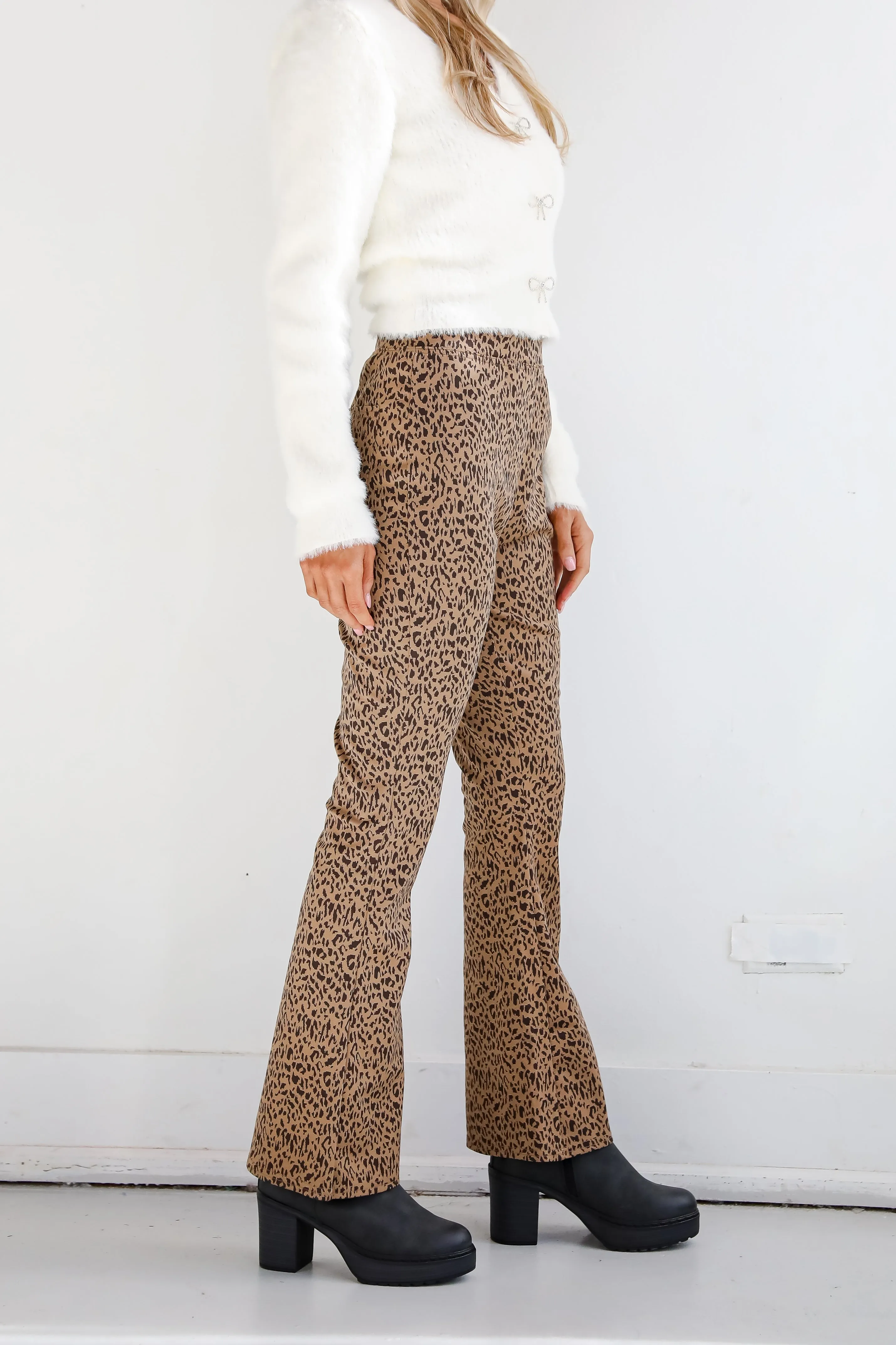 Wild Vision Leopard Flare Pants - DOORBUSTER