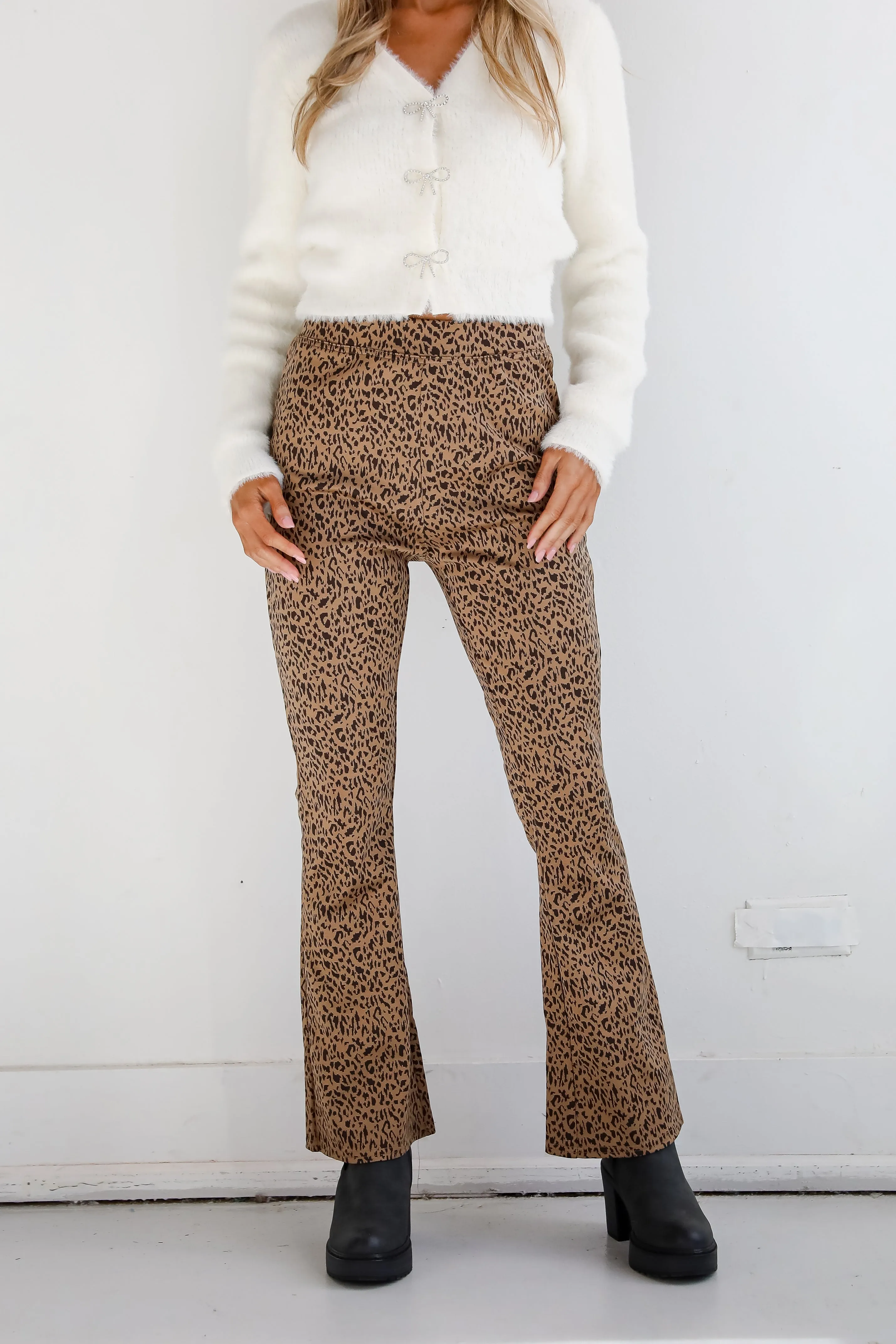 Wild Vision Leopard Flare Pants - DOORBUSTER