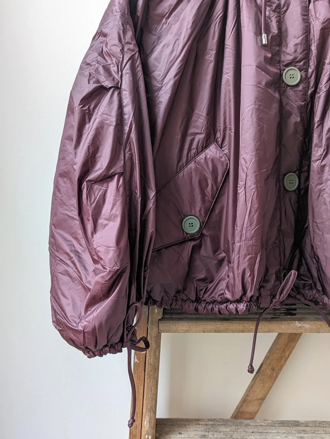 Wine & Olive Reversible Parachute Bomber Jacket