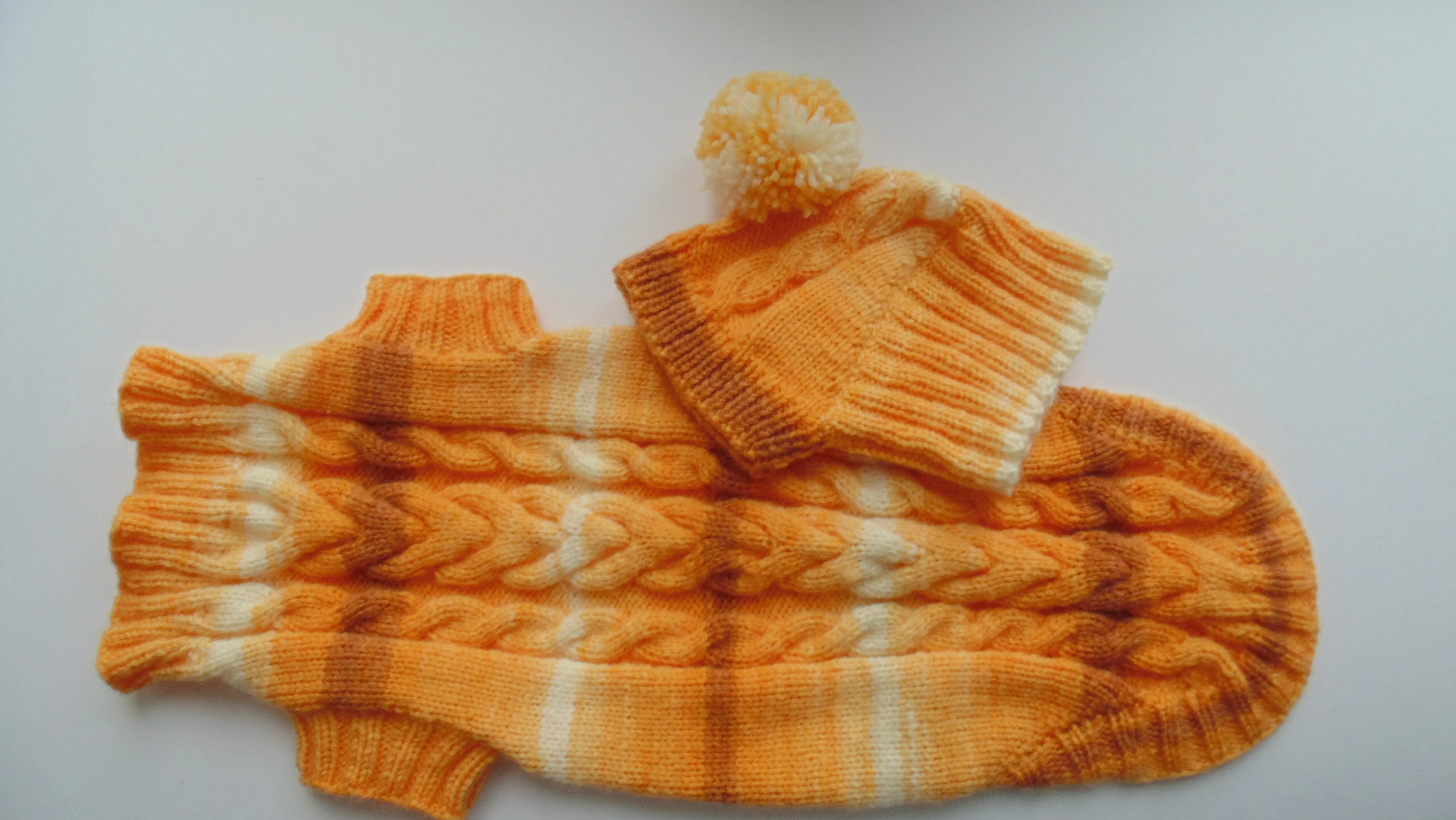 Winter warm sweater set and hat for dog, hat for dachshund