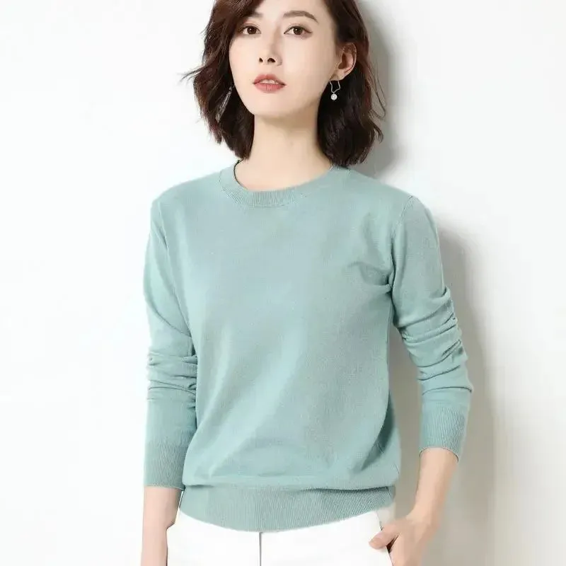 Women O-neck Long Sleeve  Sweater