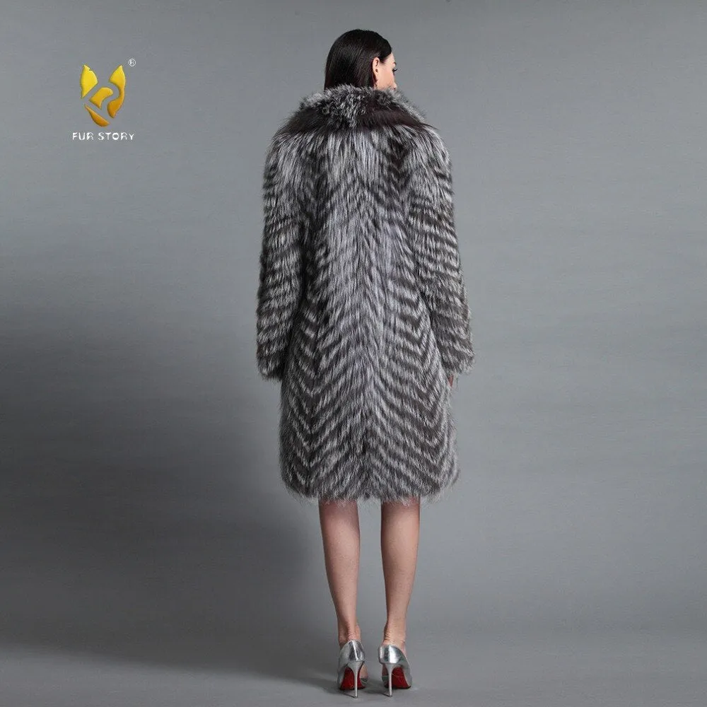 Women's Coats Natural Fur Coat Women Long Coats Real Fur Outwear 161159