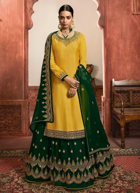 Yellow And Green Lehenga/Pant Suit