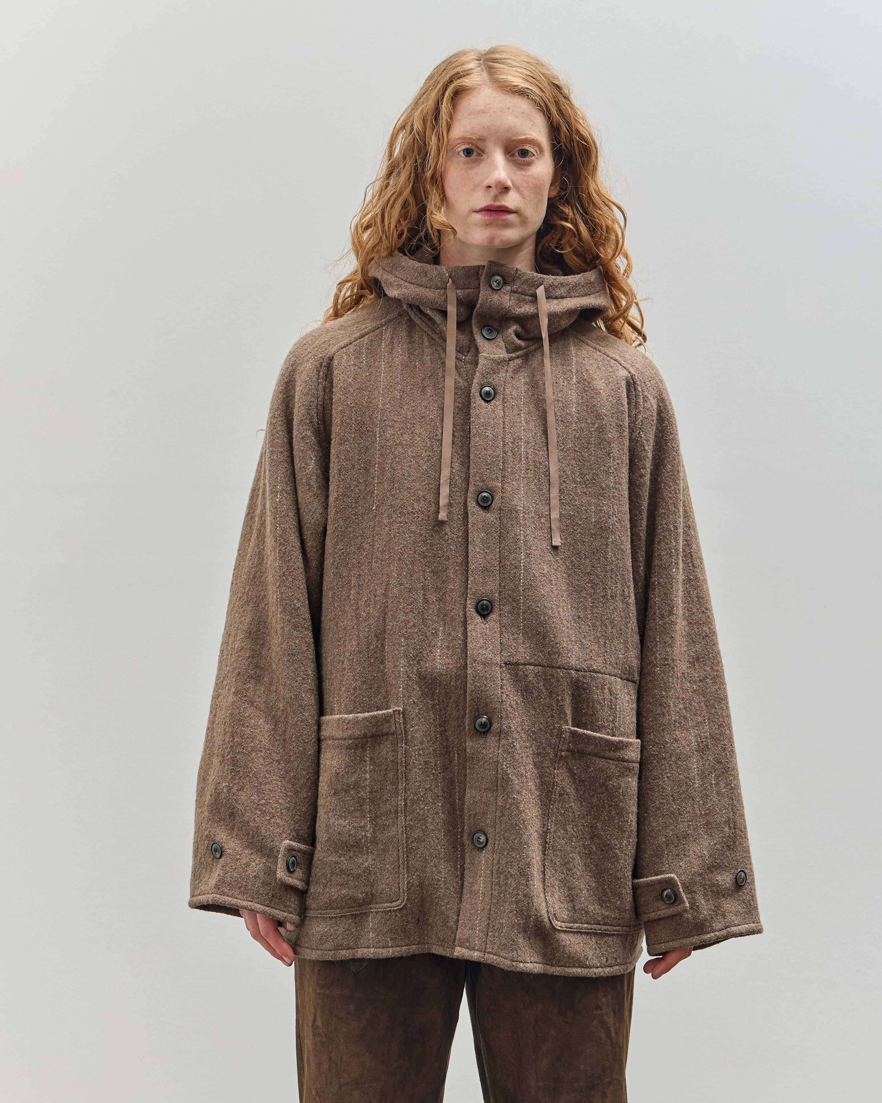 Yoko Sakamoto Kasuri Parka, Brown Broken Stripe