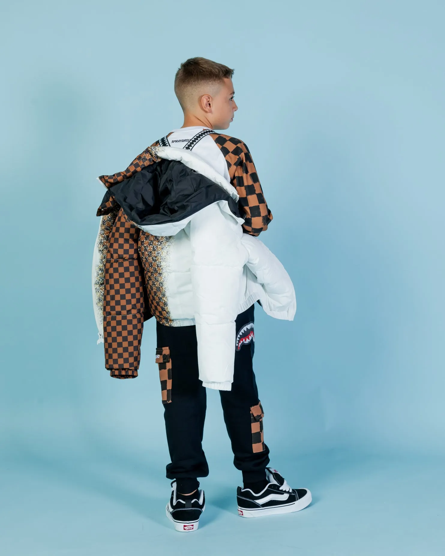 Youth - Spray Checkered Down Jacket