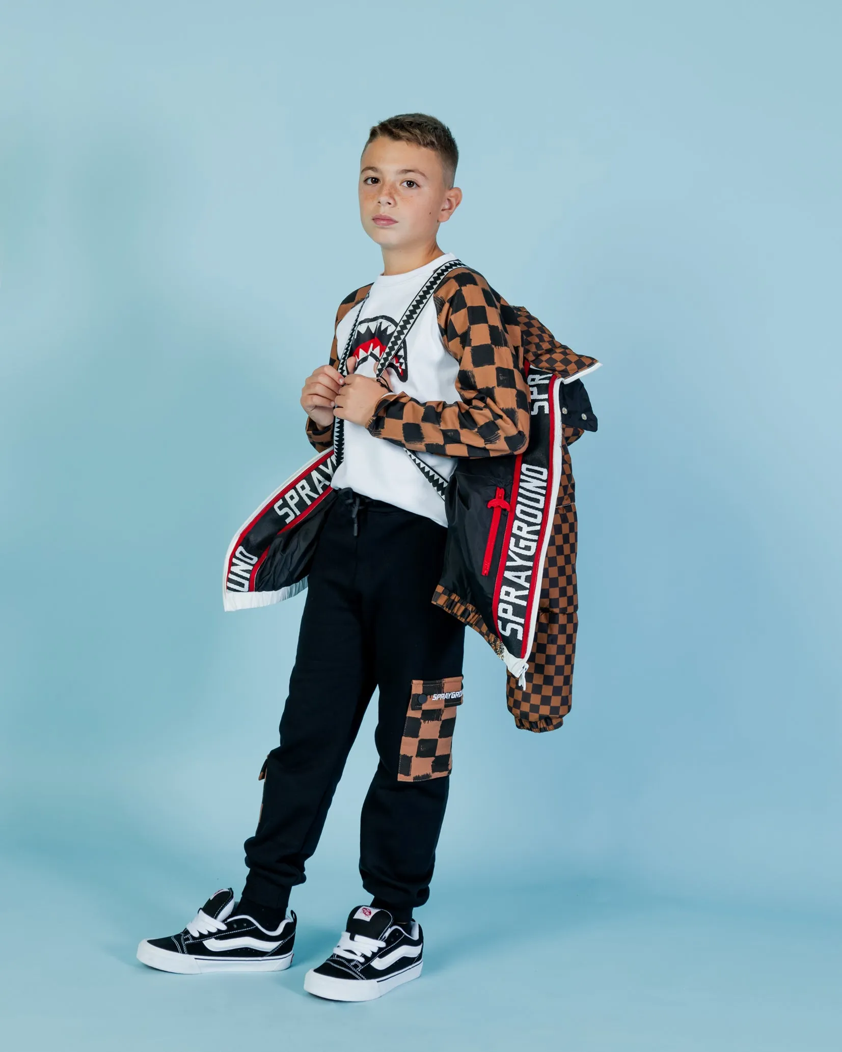 Youth - Spray Checkered Down Jacket